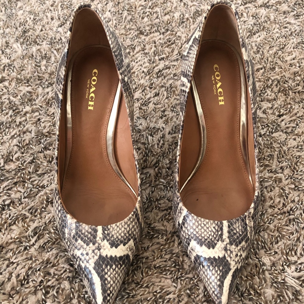 Coach snakeskin pump